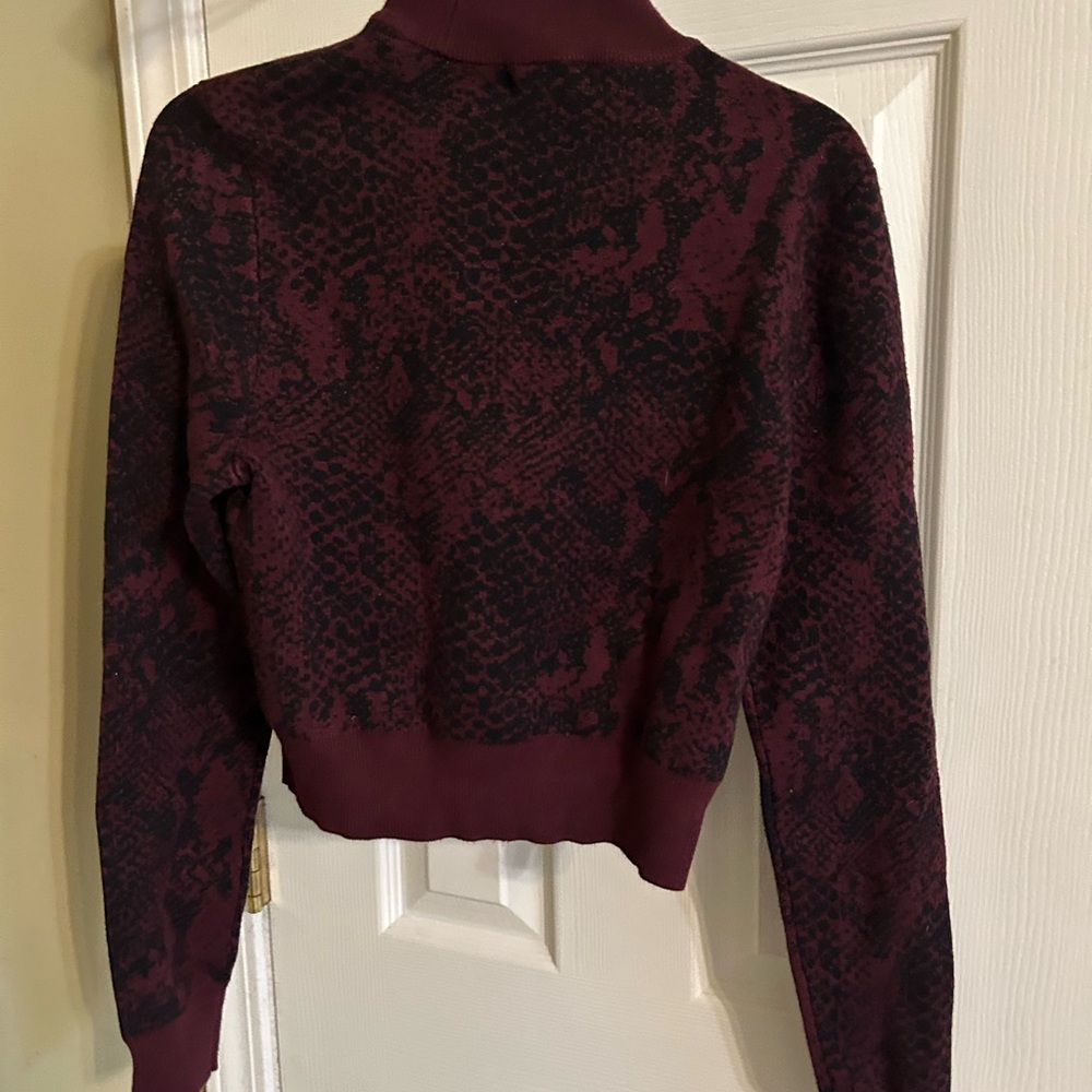 Express Burgundy and Black Cowl Neck Sweater